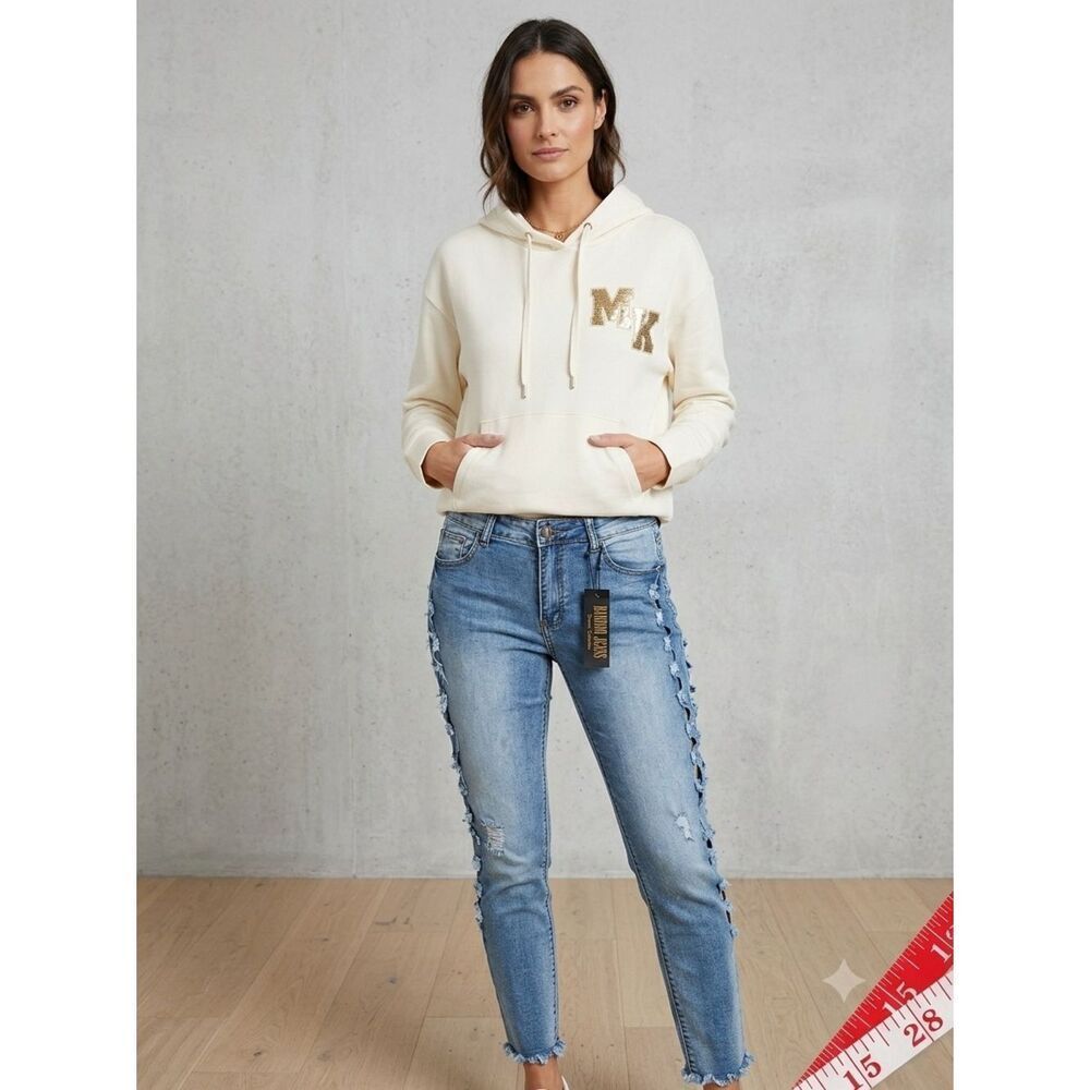 NWT Bamboo Jeans Denim | Distressed Skinnies | Size 15 (See Measurements)